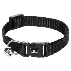 Collier réglable de 19 à 30 cm. Noir avec clochette. Pour chat