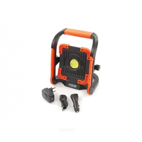 HBM 2800 Lumen IP 54 Lampe de chantier LED professionnelle rechargeable avec fonction Powerbank