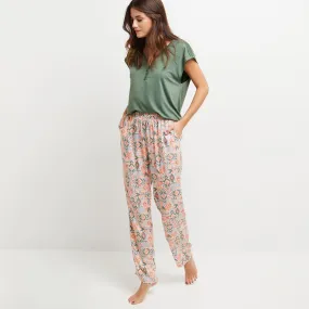 Multi-Color Rose Printed Pants | RougeGorge